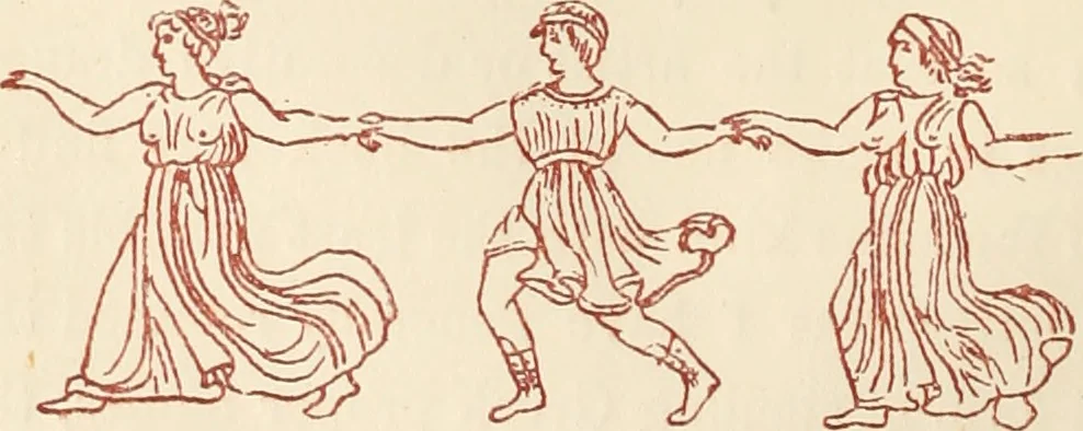 An illustration from Ancient Greek female costume : illustrated by one hundred and twelve plates and numerous smaller illustrations ; with descriptive letterpress and descriptive passages from the works of Homer, Hesiod, Herodotus, Aeschylus, Euripides, Aristophanes, Theocritus, Xenophon, Lucian, and other Greek authors, 1882, leaf 11
