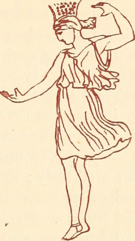 An illustration from Ancient Greek female costume : illustrated by one hundred and twelve plates and numerous smaller illustrations ; with descriptive letterpress and descriptive passages from the works of Homer, Hesiod, Herodotus, Aeschylus, Euripides, Aristophanes, Theocritus, Xenophon, Lucian, and other Greek authors, 1882, leaf 16