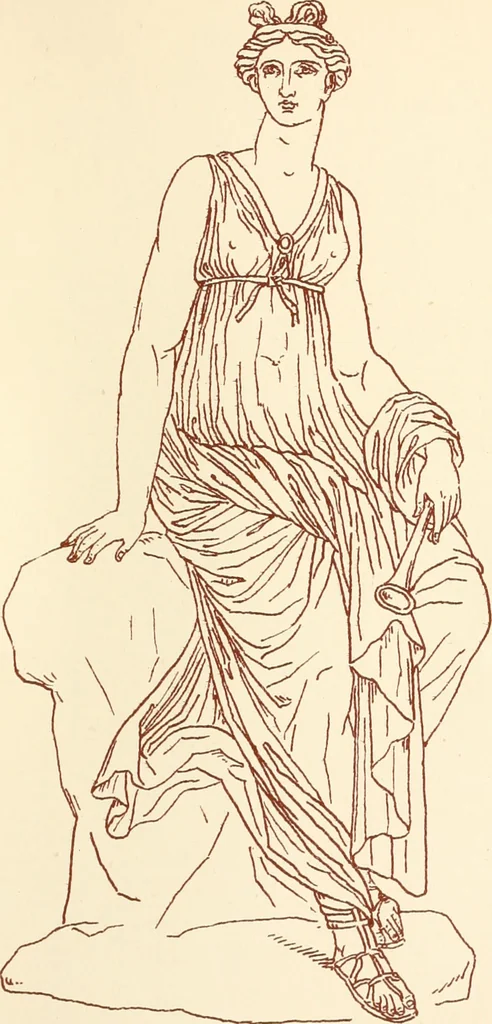 An illustration from Ancient Greek female costume : illustrated by one hundred and twelve plates and numerous smaller illustrations ; with descriptive letterpress and descriptive passages from the works of Homer, Hesiod, Herodotus, Aeschylus, Euripides, Aristophanes, Theocritus, Xenophon, Lucian, and other Greek authors, 1882, leaf 190