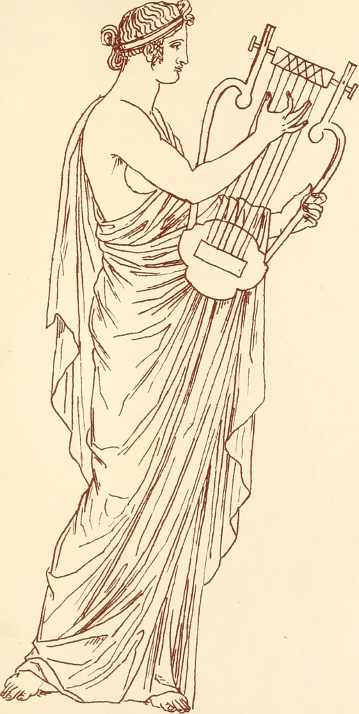 An illustration from Ancient Greek female costume : illustrated by one hundred and twelve plates and numerous smaller illustrations ; with descriptive letterpress and descriptive passages from the works of Homer, Hesiod, Herodotus, Aeschylus, Euripides, Aristophanes, Theocritus, Xenophon, Lucian, and other Greek authors, 1882, leaf 194