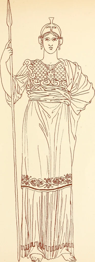An illustration from Ancient Greek female costume : illustrated by one hundred and twelve plates and numerous smaller illustrations ; with descriptive letterpress and descriptive passages from the works of Homer, Hesiod, Herodotus, Aeschylus, Euripides, Aristophanes, Theocritus, Xenophon, Lucian, and other Greek authors, 1882, leaf 212