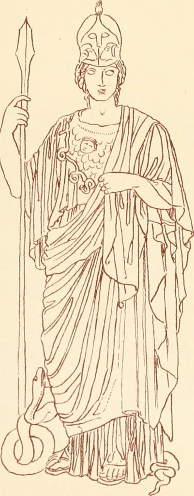 An illustration from Ancient Greek female costume : illustrated by one hundred and twelve plates and numerous smaller illustrations ; with descriptive letterpress and descriptive passages from the works of Homer, Hesiod, Herodotus, Aeschylus, Euripides, Aristophanes, Theocritus, Xenophon, Lucian, and other Greek authors, 1882, leaf 232