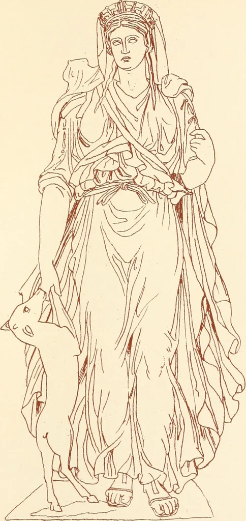 An illustration from Ancient Greek female costume : illustrated by one hundred and twelve plates and numerous smaller illustrations ; with descriptive letterpress and descriptive passages from the works of Homer, Hesiod, Herodotus, Aeschylus, Euripides, Aristophanes, Theocritus, Xenophon, Lucian, and other Greek authors, 1882, leaf 248