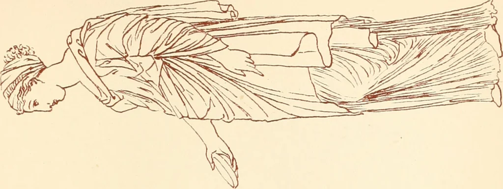 An illustration from Ancient Greek female costume : illustrated by one hundred and twelve plates and numerous smaller illustrations ; with descriptive letterpress and descriptive passages from the works of Homer, Hesiod, Herodotus, Aeschylus, Euripides, Aristophanes, Theocritus, Xenophon, Lucian, and other Greek authors, 1882, leaf 276