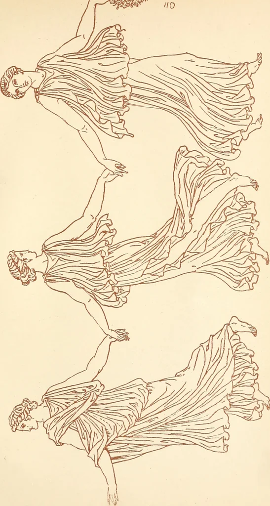 An illustration from Ancient Greek female costume : illustrated by one hundred and twelve plates and numerous smaller illustrations ; with descriptive letterpress and descriptive passages from the works of Homer, Hesiod, Herodotus, Aeschylus, Euripides, Aristophanes, Theocritus, Xenophon, Lucian, and other Greek authors, 1882, leaf 310