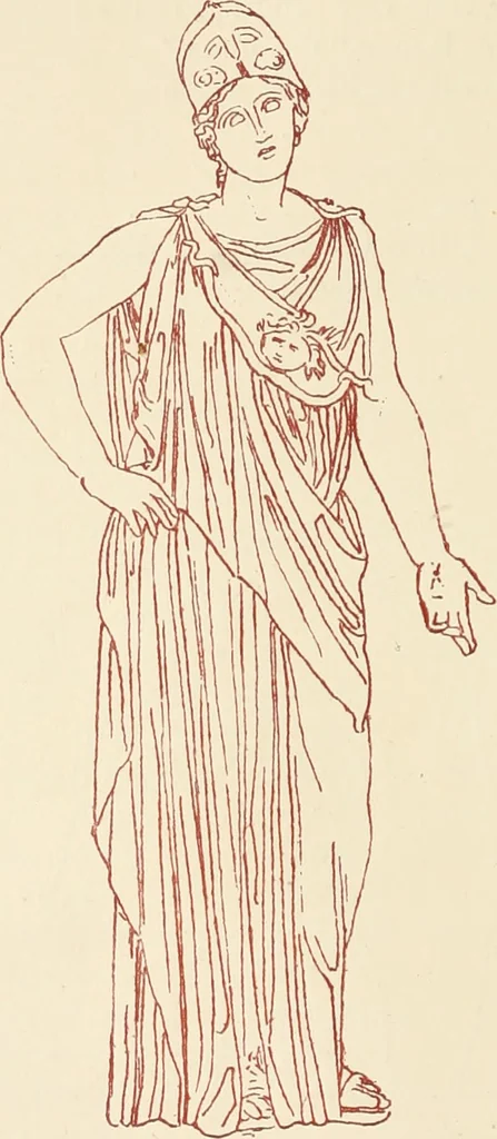 An illustration from Ancient Greek female costume : illustrated by one hundred and twelve plates and numerous smaller illustrations ; with descriptive letterpress and descriptive passages from the works of Homer, Hesiod, Herodotus, Aeschylus, Euripides, Aristophanes, Theocritus, Xenophon, Lucian, and other Greek authors, 1882, leaf 93