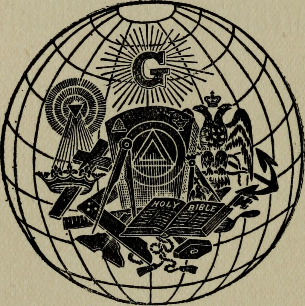 An illustration from The ancient mysteries and modern masonry, 1909, leaf 11