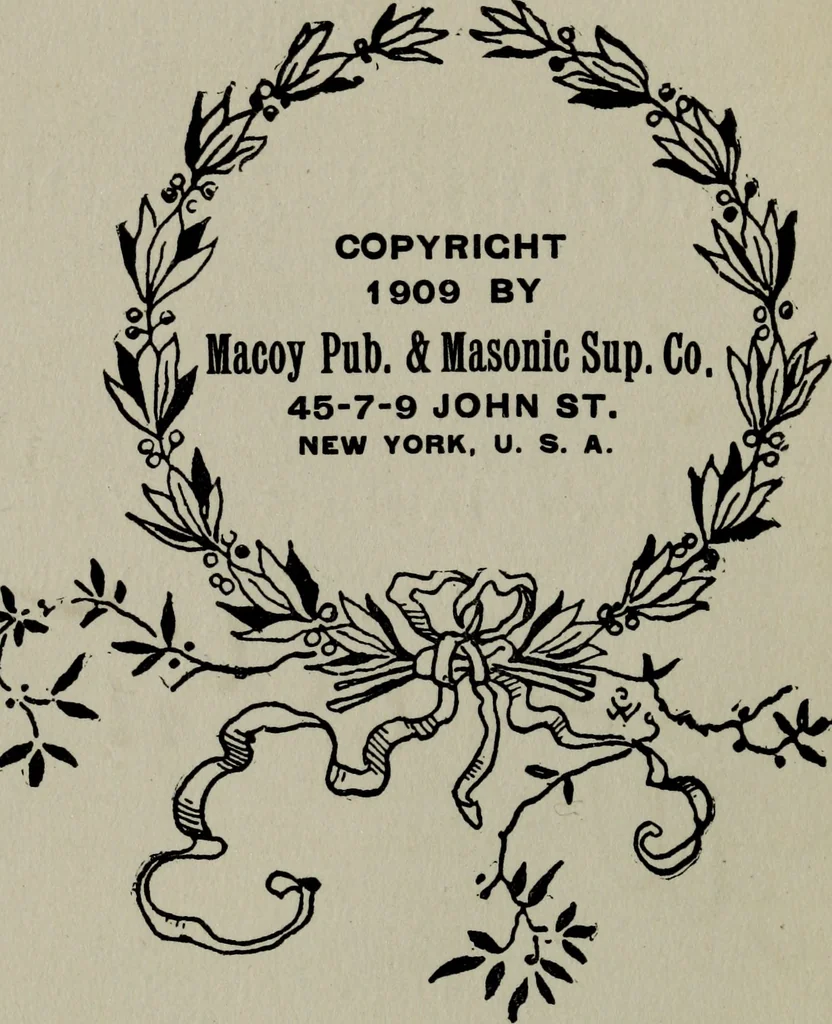 An illustration from The ancient mysteries and modern masonry, 1909, leaf 15