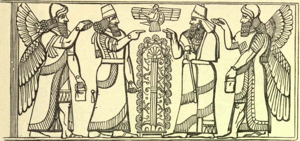 An illustration from Ancient pagan and modern Christian symbolism. With an essay on Baal worship, on the Assyrian sacred "grove" and other allied symbols by John Newton, 1875, leaf 102