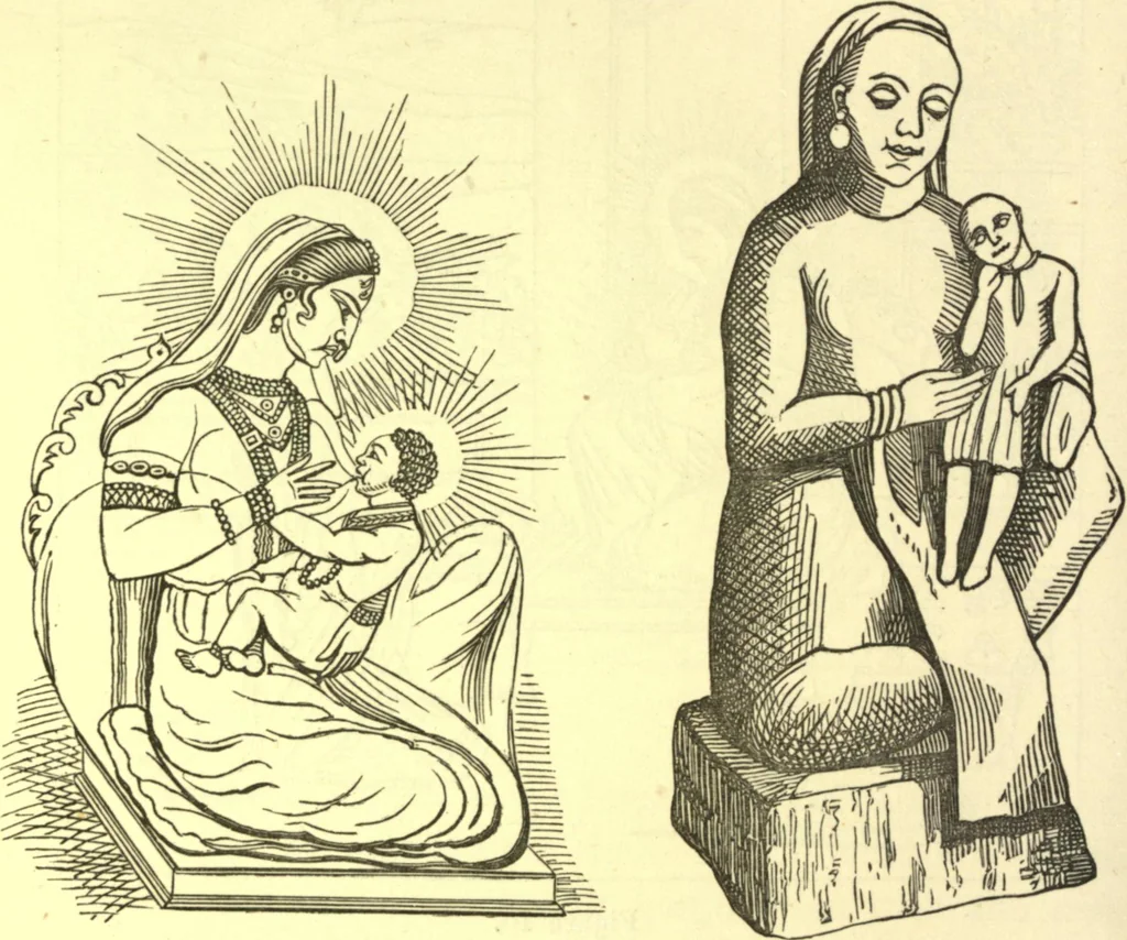 An illustration from Ancient pagan and modern Christian symbolism. With an essay on Baal worship, on the Assyrian sacred "grove" and other allied symbols by John Newton, 1875, leaf 105
