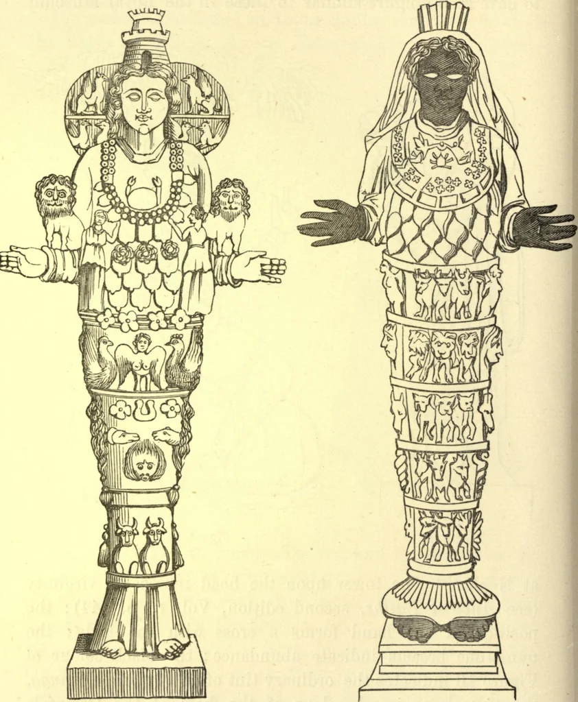 An illustration from Ancient pagan and modern Christian symbolism. With an essay on Baal worship, on the Assyrian sacred "grove" and other allied symbols by John Newton, 1875, leaf 107