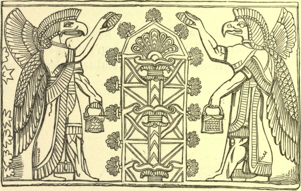 An illustration from Ancient pagan and modern Christian symbolism. With an essay on Baal worship, on the Assyrian sacred "grove" and other allied symbols by John Newton, 1875, leaf 108