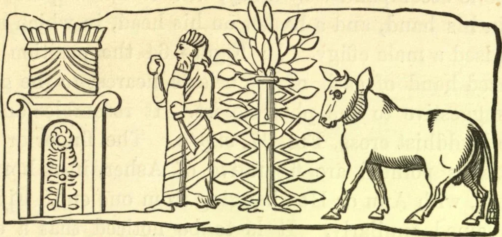 An illustration from Ancient pagan and modern Christian symbolism. With an essay on Baal worship, on the Assyrian sacred "grove" and other allied symbols by John Newton, 1875, leaf 126