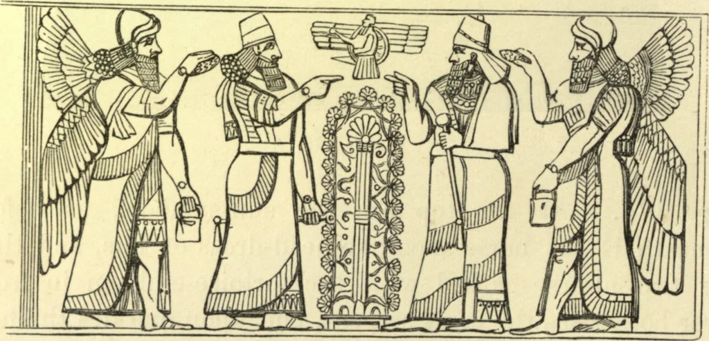 An illustration from Ancient pagan and modern Christian symbolism. With an essay on Baal worship, on the Assyrian sacred "grove" and other allied symbols by John Newton, 1875, leaf 203