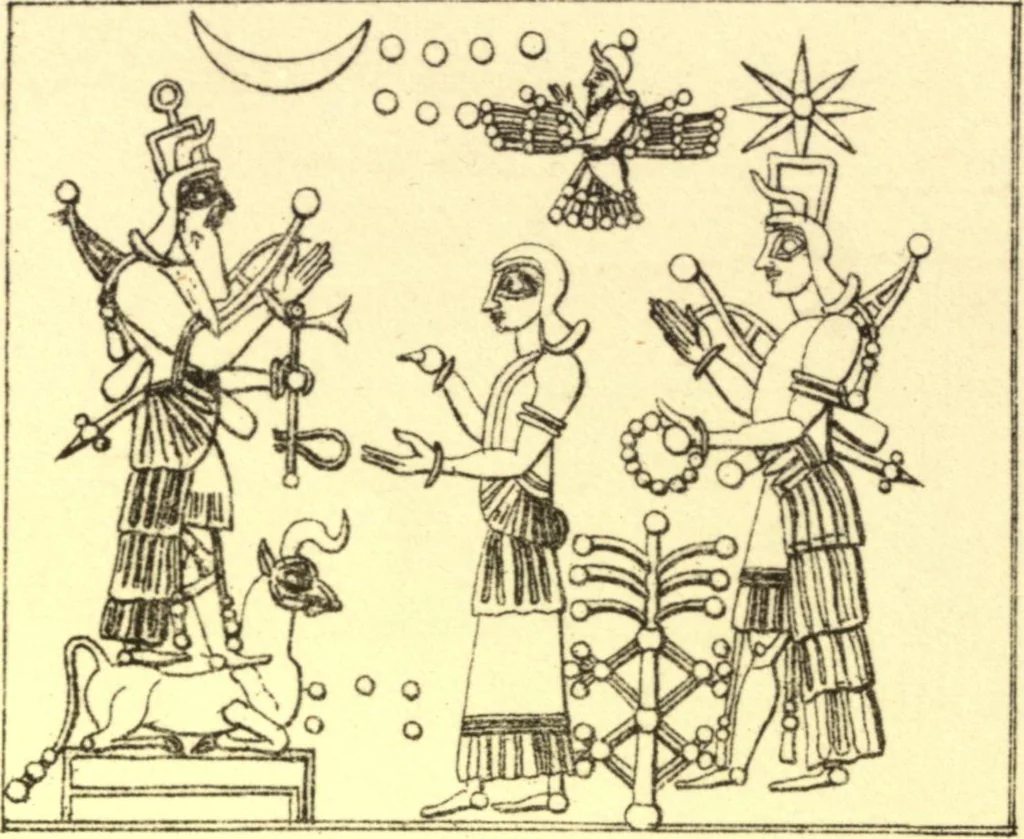 An illustration from Ancient pagan and modern Christian symbolism. With an essay on Baal worship, on the Assyrian sacred "grove" and other allied symbols by John Newton, 1875, leaf 207
