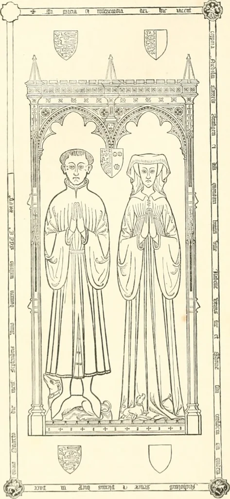 An illustration from The ancient sepulchral effigies and monumental and memorial sculpture of Devon, 1877, leaf 101