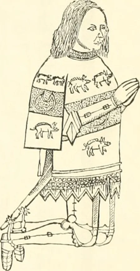 An illustration from The ancient sepulchral effigies and monumental and memorial sculpture of Devon, 1877, leaf 123