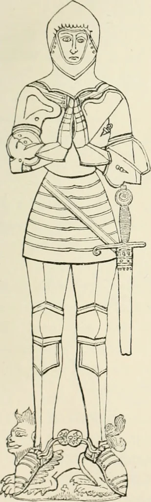 An illustration from The ancient sepulchral effigies and monumental and memorial sculpture of Devon, 1877, leaf 140