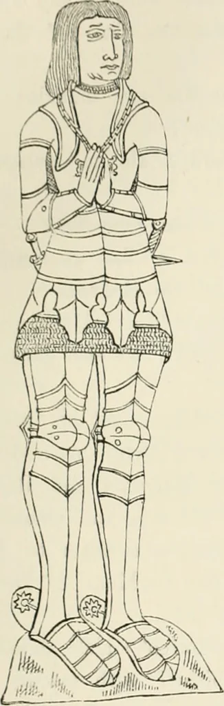 An illustration from The ancient sepulchral effigies and monumental and memorial sculpture of Devon, 1877, leaf 142