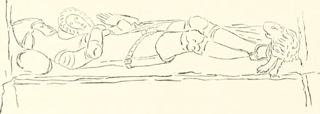 An illustration from The ancient sepulchral effigies and monumental and memorial sculpture of Devon, 1877, leaf 169