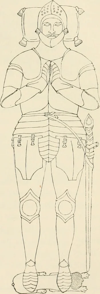 An illustration from The ancient sepulchral effigies and monumental and memorial sculpture of Devon, 1877, leaf 174