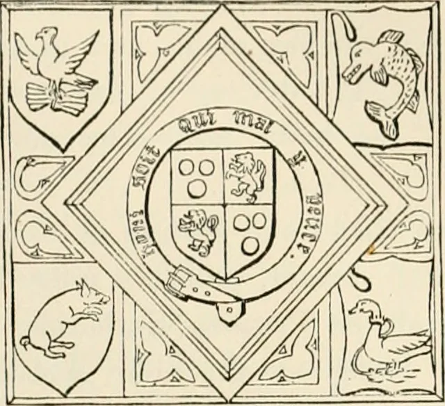 An illustration from The ancient sepulchral effigies and monumental and memorial sculpture of Devon, 1877, leaf 188
