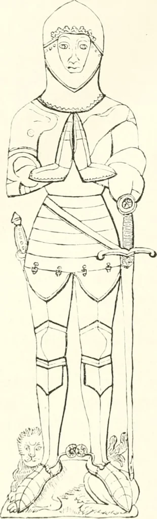 An illustration from The ancient sepulchral effigies and monumental and memorial sculpture of Devon, 1877, leaf 197
