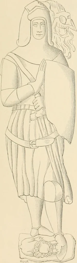 An illustration from The ancient sepulchral effigies and monumental and memorial sculpture of Devon, 1877, leaf 436