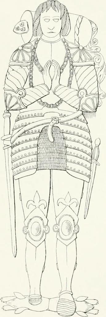 An illustration from The ancient sepulchral effigies and monumental and memorial sculpture of Devon, 1877, leaf 502