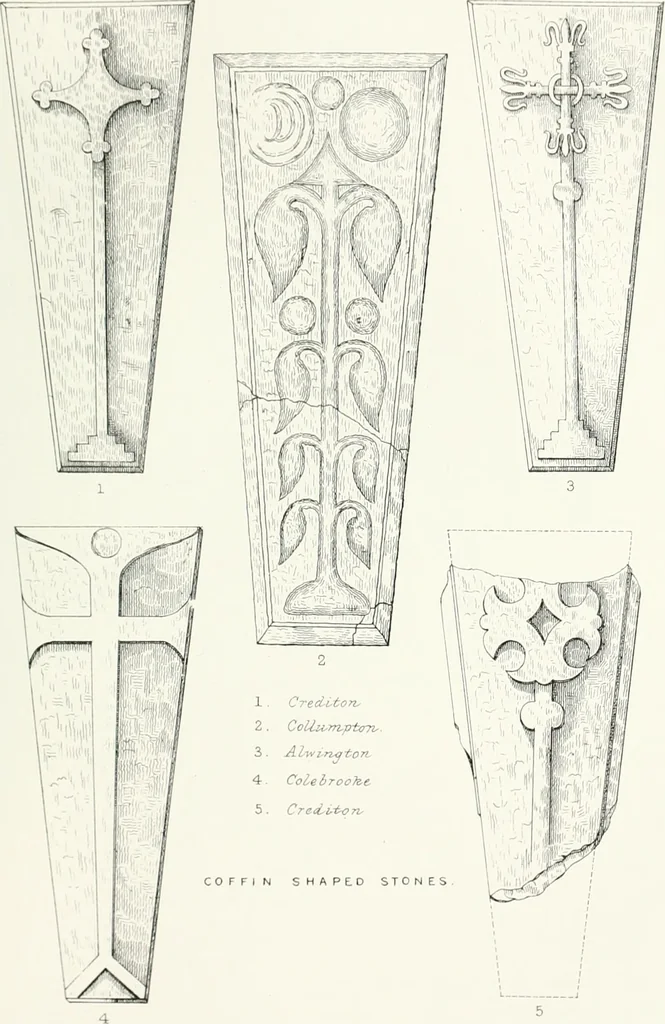 An illustration from The ancient sepulchral effigies and monumental and memorial sculpture of Devon, 1877, leaf 508