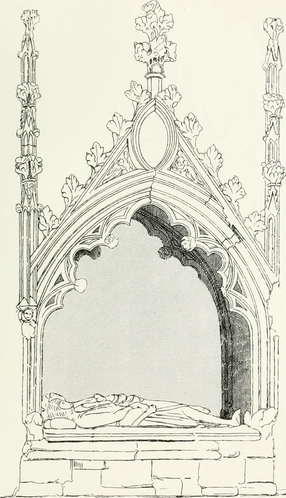 An illustration from The ancient sepulchral effigies and monumental and memorial sculpture of Devon, 1877, leaf 510