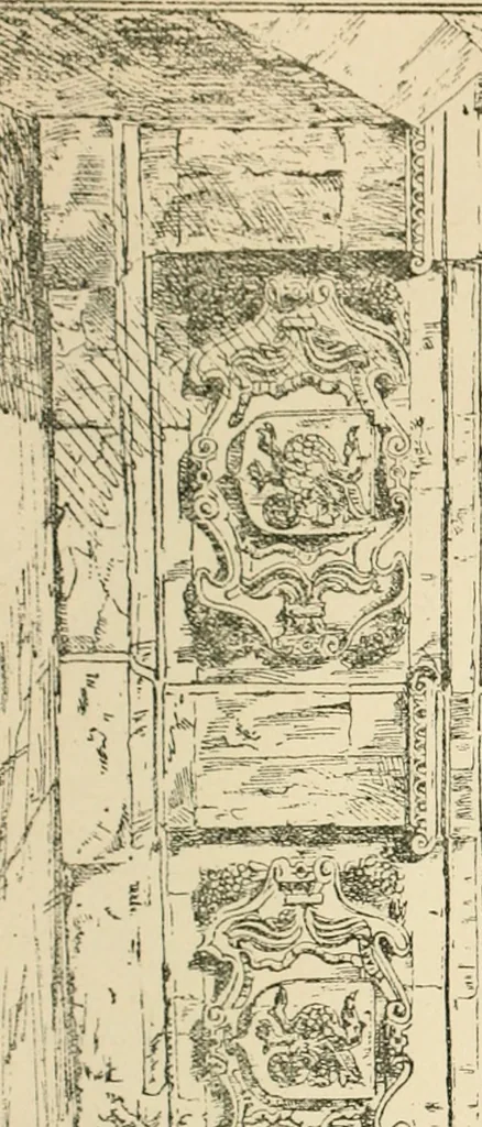 An illustration from The ancient sepulchral effigies and monumental and memorial sculpture of Devon, 1877, leaf 516