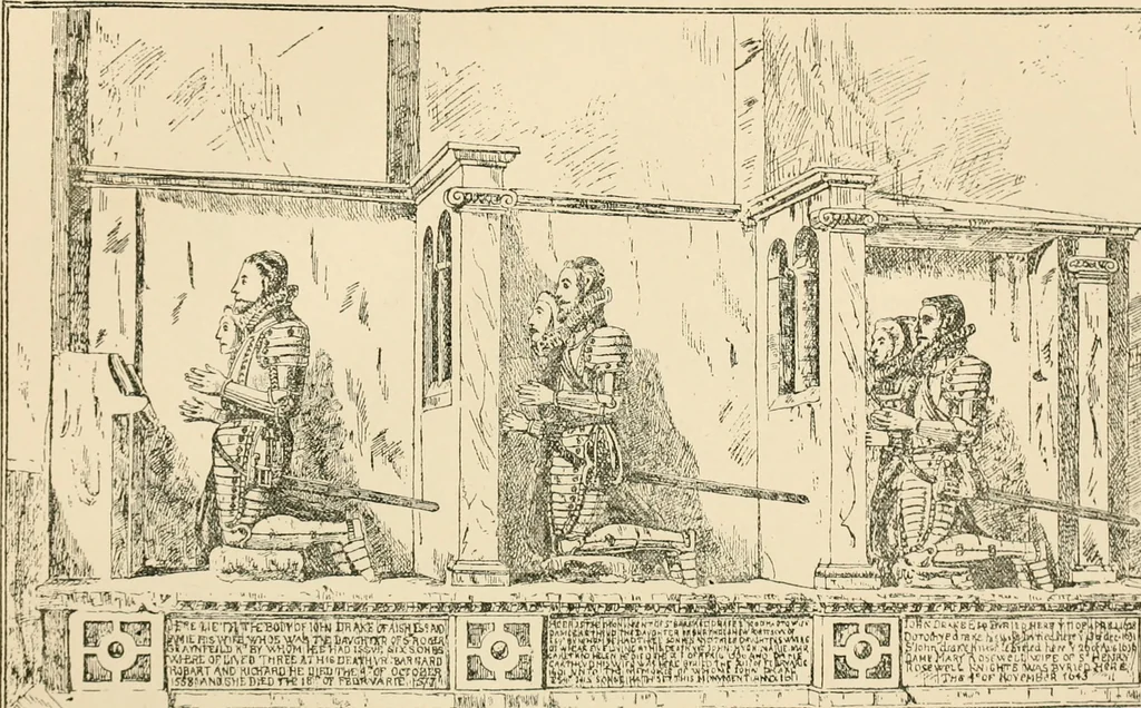 An illustration from The ancient sepulchral effigies and monumental and memorial sculpture of Devon, 1877, leaf 516