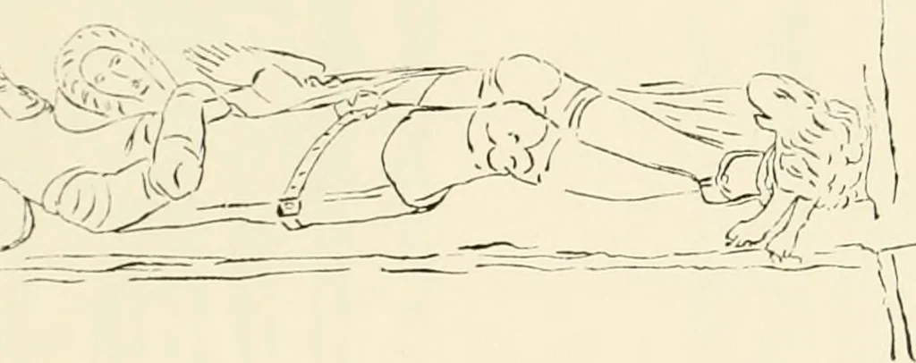 An illustration from The ancient sepulchral effigies and monumental and memorial sculpture of Devon, 1877, leaf 524