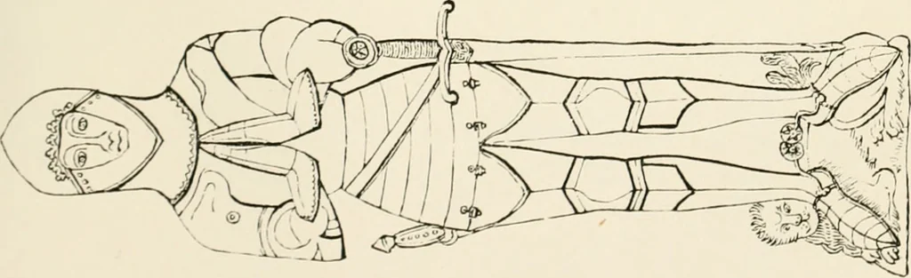 An illustration from The ancient sepulchral effigies and monumental and memorial sculpture of Devon, 1877, leaf 530