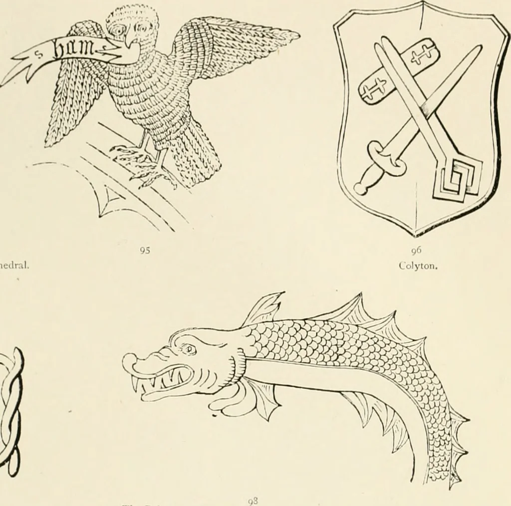 An illustration from The ancient sepulchral effigies and monumental and memorial sculpture of Devon, 1877, leaf 552