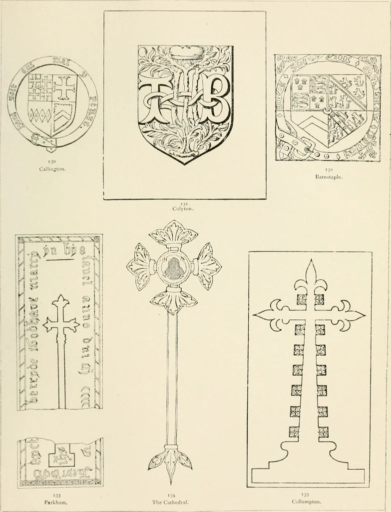 An illustration from The ancient sepulchral effigies and monumental and memorial sculpture of Devon, 1877, leaf 560