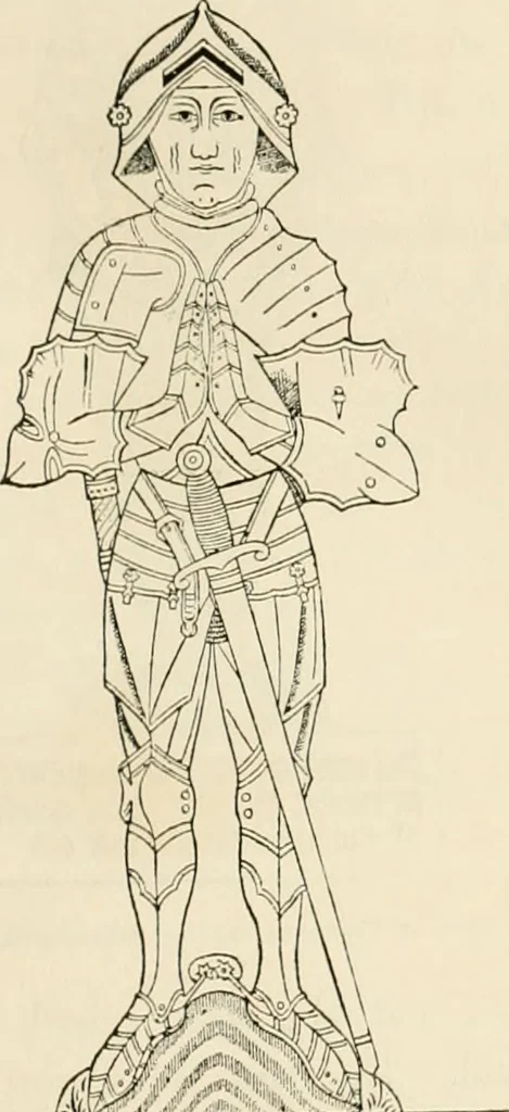 An illustration from The ancient sepulchral effigies and monumental and memorial sculpture of Devon, 1877, leaf 98