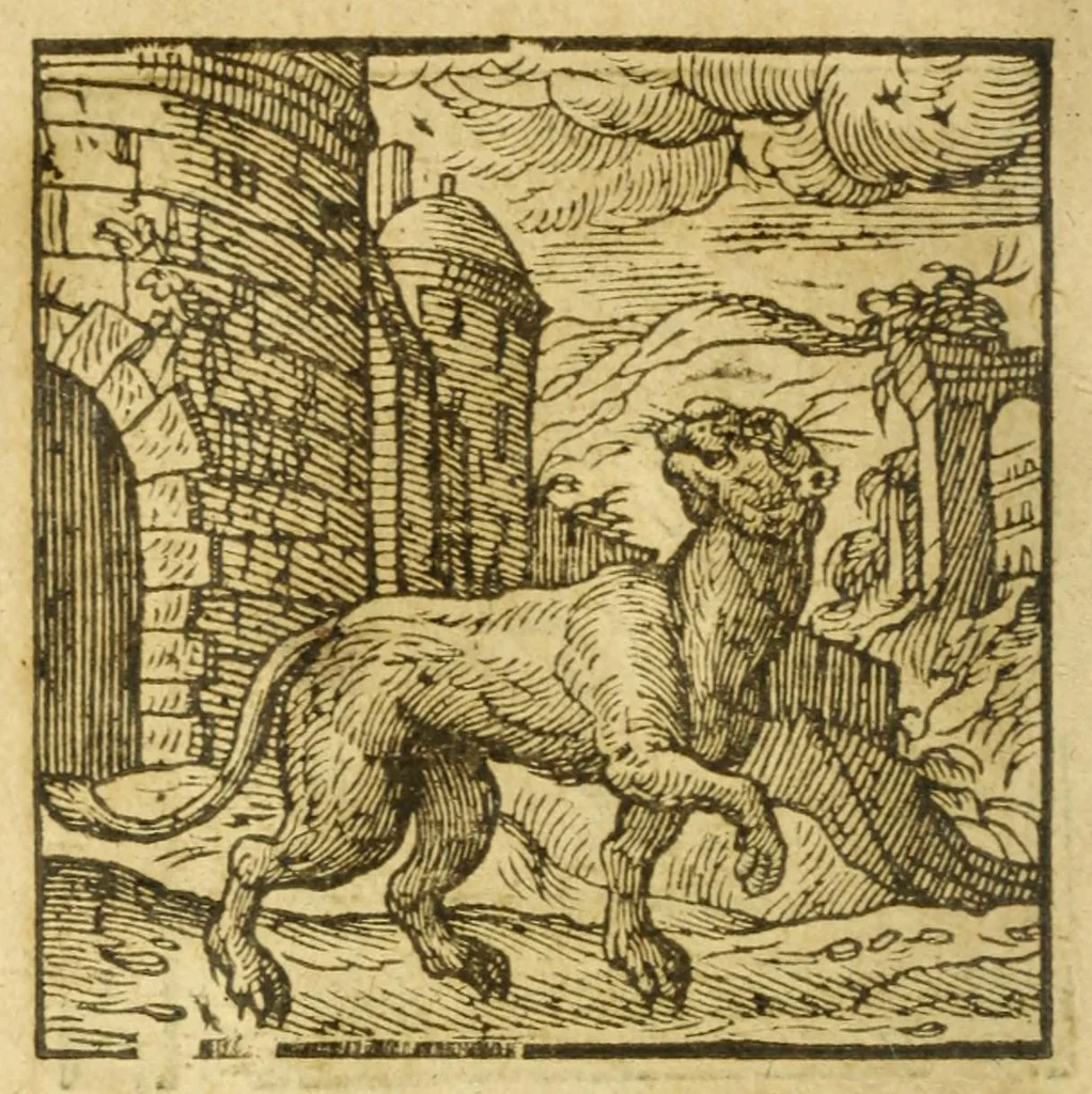 An illustration from Andreae Alciati V.C. Emblemata cvm Clavdii Minois I.C. commentariis ad postremam auctoris editionem auctis & recognitis, 1608, leaf 42