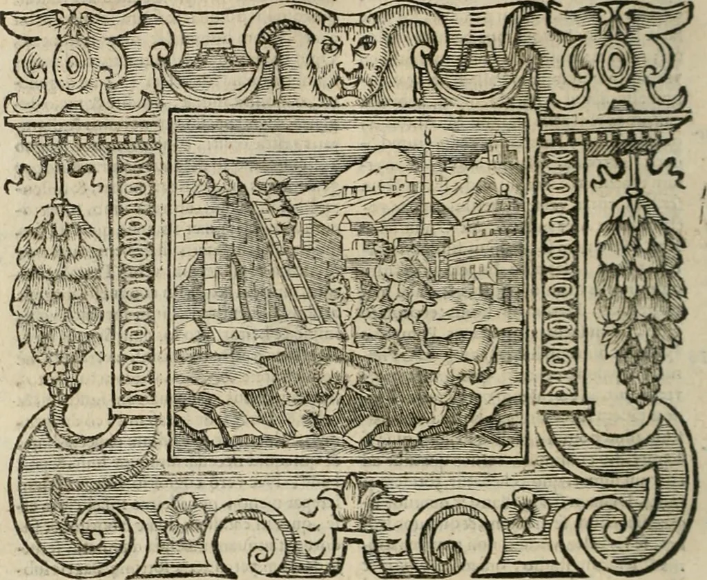 An illustration from Andreae Alciati Emblemata cum commentariis Claudii Minois I.C. Francisci Sanctii Brocensis, & notis Laurentij Pignorij Patavini : nouissima hac editione in continuam vnius commentarij seriem congestis, in certas quasdam quasi classes dispositis, & plusquam dimidia parte auctis, 1661, leaf 101