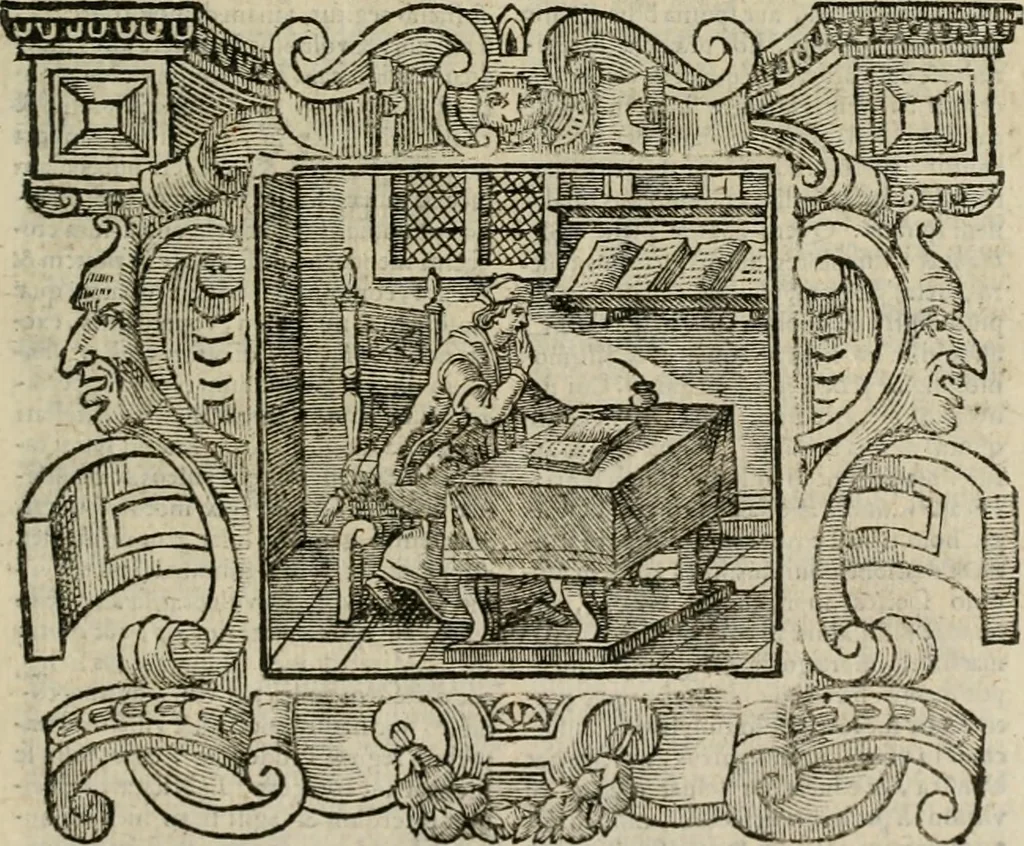 An illustration from Andreae Alciati Emblemata cum commentariis Claudii Minois I.C. Francisci Sanctii Brocensis, & notis Laurentij Pignorij Patavini : nouissima hac editione in continuam vnius commentarij seriem congestis, in certas quasdam quasi classes dispositis, & plusquam dimidia parte auctis, 1661, leaf 148