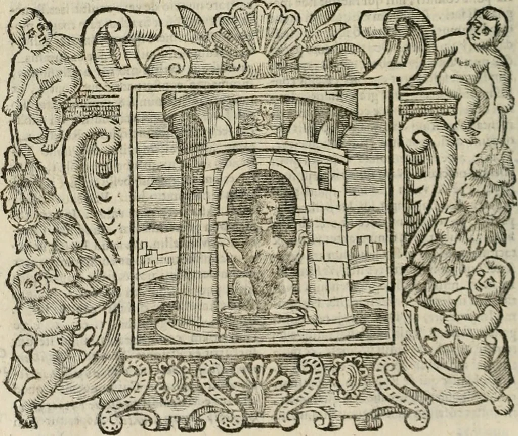 An illustration from Andreae Alciati Emblemata cum commentariis Claudii Minois I.C. Francisci Sanctii Brocensis, & notis Laurentij Pignorij Patavini : nouissima hac editione in continuam vnius commentarij seriem congestis, in certas quasdam quasi classes dispositis, & plusquam dimidia parte auctis, 1661, leaf 159