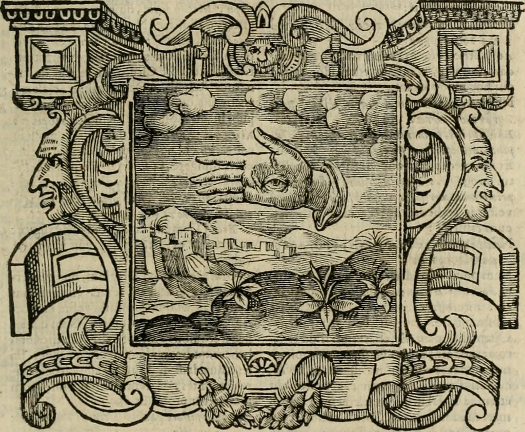 An illustration from Andreae Alciati Emblemata cum commentariis Claudii Minois I.C. Francisci Sanctii Brocensis, & notis Laurentij Pignorij Patavini : nouissima hac editione in continuam vnius commentarij seriem congestis, in certas quasdam quasi classes dispositis, & plusquam dimidia parte auctis, 1661, leaf 174