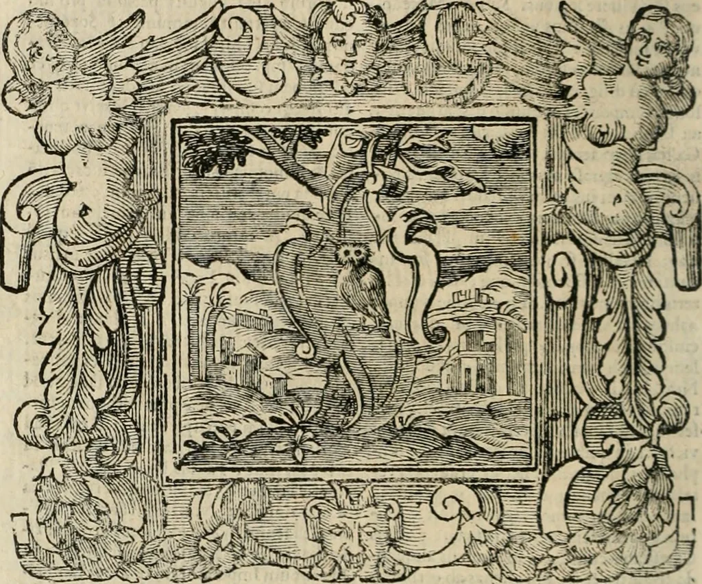 An illustration from Andreae Alciati Emblemata cum commentariis Claudii Minois I.C. Francisci Sanctii Brocensis, & notis Laurentij Pignorij Patavini : nouissima hac editione in continuam vnius commentarij seriem congestis, in certas quasdam quasi classes dispositis, & plusquam dimidia parte auctis, 1661, leaf 195