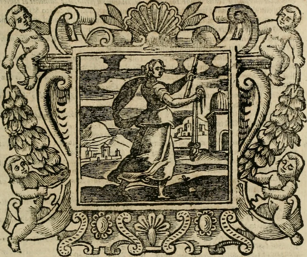 An illustration from Andreae Alciati Emblemata cum commentariis Claudii Minois I.C. Francisci Sanctii Brocensis, & notis Laurentij Pignorij Patavini : nouissima hac editione in continuam vnius commentarij seriem congestis, in certas quasdam quasi classes dispositis, & plusquam dimidia parte auctis, 1661, leaf 240