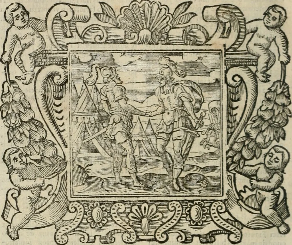An illustration from Andreae Alciati Emblemata cum commentariis Claudii Minois I.C. Francisci Sanctii Brocensis, & notis Laurentij Pignorij Patavini : nouissima hac editione in continuam vnius commentarij seriem congestis, in certas quasdam quasi classes dispositis, & plusquam dimidia parte auctis, 1661, leaf 293