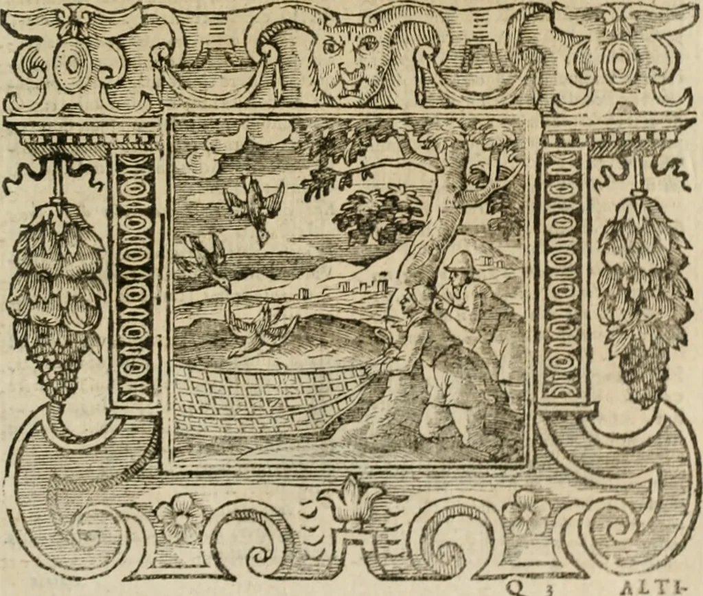 An illustration from Andreae Alciati Emblemata cum commentariis Claudii Minois I.C. Francisci Sanctii Brocensis, & notis Laurentij Pignorij Patavini : nouissima hac editione in continuam vnius commentarij seriem congestis, in certas quasdam quasi classes dispositis, & plusquam dimidia parte auctis, 1661, leaf 328