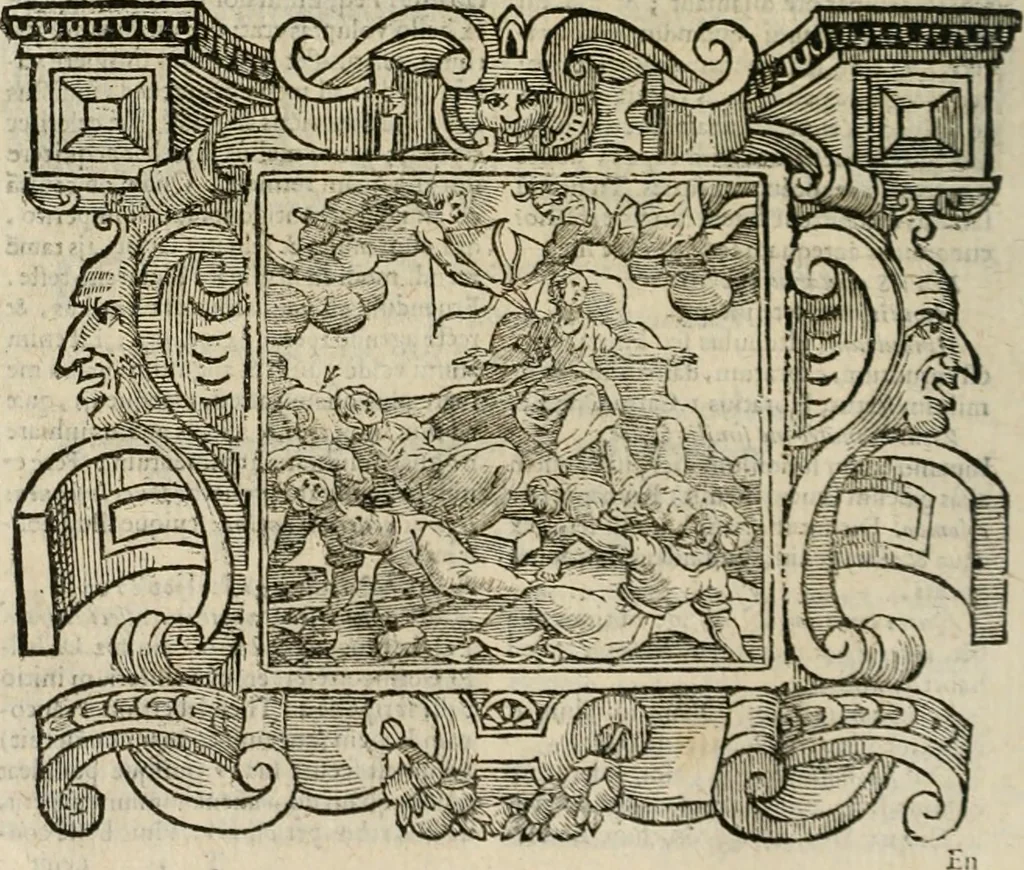 An illustration from Andreae Alciati Emblemata cum commentariis Claudii Minois I.C. Francisci Sanctii Brocensis, & notis Laurentij Pignorij Patavini : nouissima hac editione in continuam vnius commentarij seriem congestis, in certas quasdam quasi classes dispositis, & plusquam dimidia parte auctis, 1661, leaf 379