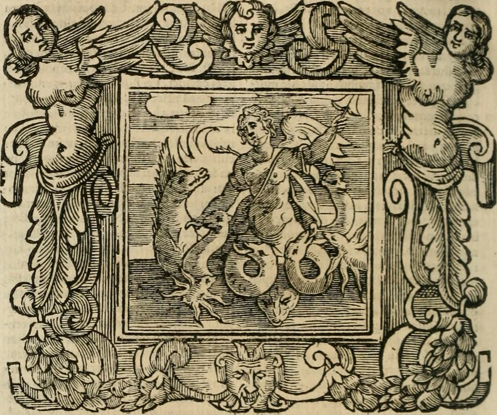 An illustration from Andreae Alciati Emblemata cum commentariis Claudii Minois I.C. Francisci Sanctii Brocensis, & notis Laurentij Pignorij Patavini : nouissima hac editione in continuam vnius commentarij seriem congestis, in certas quasdam quasi classes dispositis, & plusquam dimidia parte auctis, 1661, leaf 385