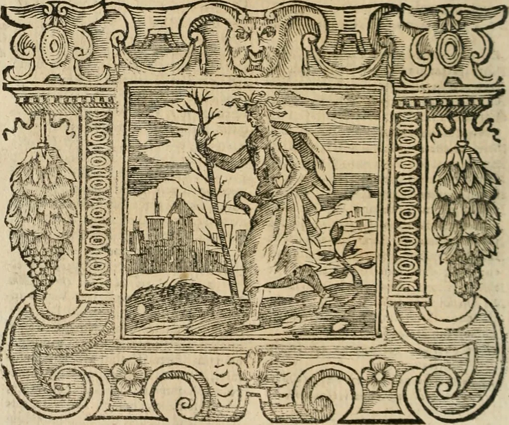 An illustration from Andreae Alciati Emblemata cum commentariis Claudii Minois I.C. Francisci Sanctii Brocensis, & notis Laurentij Pignorij Patavini : nouissima hac editione in continuam vnius commentarij seriem congestis, in certas quasdam quasi classes dispositis, & plusquam dimidia parte auctis, 1661, leaf 399